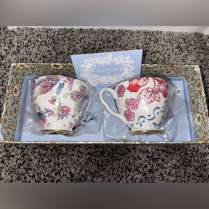 Wedgwood Blue and Gold Butterfly Creamer and Sugar Set